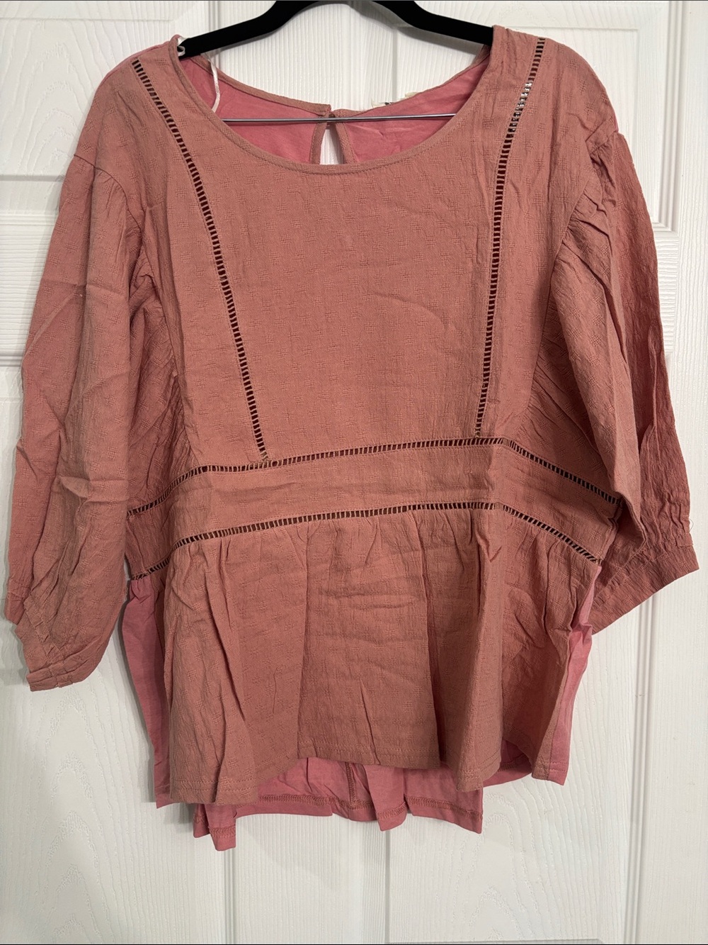 Umgee Dusty Rose Peasant Tunic Top